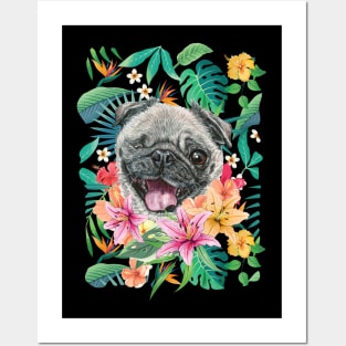 Tropical Pug 10 Posters and Art